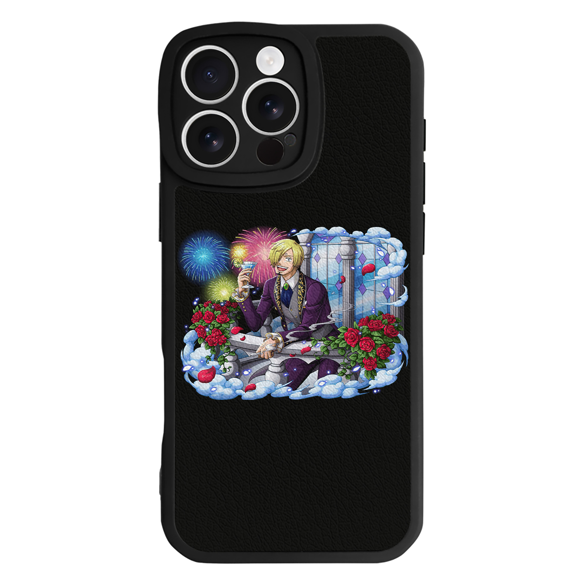 （画像用） ワンピース サンジ ONE PIECE Sanji 【iPhone 16シリーズ対応】シリコンスマホケース（レザー調） 材質：シリコン